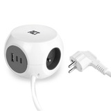 ACT Connectivity Stekkerdoos kubus met 3 stopcontacten, 30W Power Delivery USB-C/A poorten, kabellengte 1,5m Wit, Type E