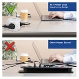 ACT Connectivity Stekkerdoos kubus met 3 stopcontacten, 30W Power Delivery USB-C/A poorten, kabellengte 1,5m Wit, Type E