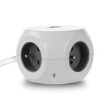 ACT Connectivity Stekkerdoos kubus met 3 stopcontacten, 30W Power Delivery USB-C/A poorten, kabellengte 1,5m Wit, Type E