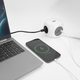 ACT Connectivity Stekkerdoos kubus met 3 stopcontacten, 30W Power Delivery USB-C/A poorten, kabellengte 1,5m Wit, Type E