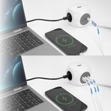 ACT Connectivity Stekkerdoos kubus met 3 stopcontacten, 30W Power Delivery USB-C/A poorten, kabellengte 1,5m Wit, Type E
