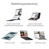 ASUS Zenbook Duo UX8406CA-QL038W 14"  Copilot+ 2-in-1 laptop Grijs | Ultra 7 255H | Arc 140T | 32 GB | 1 TB SSD | OLED | Touch