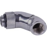 Alphacool HF angle adapter double 45° rotatable G1/4 AG to G1/4 IG verbinding Chroom