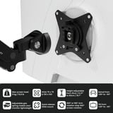 Arozzi Alzare Neo Duo - Gas Spring Monitor Arm - Black monitorarm Zwart