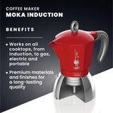 Bialetti Moka Induction 6946 espressomachine Rood/zilver, 6-kops