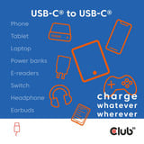 Club 3D USB-C Magnetic-Coil 240W PD3.1 Pink Cable, 2 meter kabel Roze