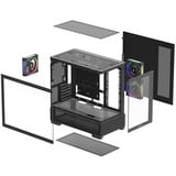 DeepCool CG380 3F midi tower behuizing Zwart | 2x USB-A | 1x USB-C | RGB | Window