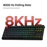 Keychron C3 Pro-H4, toetsenbord Zwart, US lay-out, Keychron Super Banana, 80% TKL, RGB leds, Cherry Double-Shot PBT, hot swap, 8000 Hz