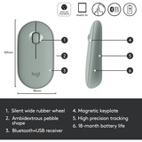 Logitech M350 Pebble  muis Groen, 1000 dpi, Bluetooth