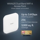 Netgear WAX620 - AX3600 Dual Band PoE + Multi-Gig Access Point Wit, WiFi 6