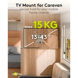goobay TV Wall Mount Caravan TILT (M), 13 to 43 inch wandmontage  Zilver