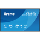 iiyama ProLite LH4366UHSB-B1AG 43" 4K Ultra HD Public Display Zwart, HDMI, USB-C, LAN, WiFi, Audio, Android