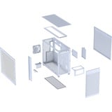 ASUS ASUS PRIME AP303 TG WHITE midi tower behuizing Wit | 2x USB-A | 1x USB-C | Window