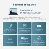 ASUS Zenbook 14 OLED UX3405CA-QLNAD7W 14"  laptop Blauw | Core Ultra 9 285H | Arc 140T | 32 GB | 1 TB SSD