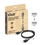 Club 3D Displayport 2.1 VESA DP80 gecertificeerde kabel male-male Zwart, 1,6 meter, 8K 240Hz, 10K 60Hz, 80Gbps
