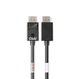 Club 3D Displayport 2.1 VESA DP80 gecertificeerde kabel male-male Zwart, 1,6 meter, 8K 240Hz, 10K 60Hz, 80Gbps