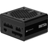 Corsair RM750e (2025), 750 Watt voeding  Zwart, 1x 12VHPWR, 1x PCIe, Kabel-Management
