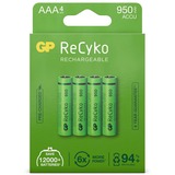 GP Batteries ReCyko AAA, Micro oplaadbare batterij 4 stuks