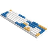 HelloGanss HS108T GC08 RGB mechanisch toetsenbord Wit, US lay-out (QWERTY), Gateron Yellow, 100%, RGB leds, PBT Doubleshot keycaps, hot swap, 2,4 GHz / Bluetooth / USB-C