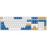 HelloGanss HS108T GC08, toetsenbord Wit/donkerblauw, US lay-out, Gateron Yellow, RGB leds, PBT Doubleshot keycaps, hot swap, 2,4 GHz / Bluetooth / USB-C