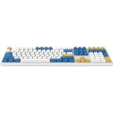 HelloGanss HS108T GC08, toetsenbord Wit/donkerblauw, US lay-out, Gateron Yellow, RGB leds, PBT Doubleshot keycaps, hot swap, 2,4 GHz / Bluetooth / USB-C