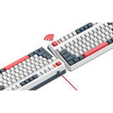 Iqunix L80 Formula Typing Wireless Mechanical Keyboard, gaming toetsenbord Wit/rood, US lay-out, Gateron Brown, RGB leds, 80% (TKL), Hot-swappable, PBT, 2.4GHz | Bluetooth 5.1 | USB-C