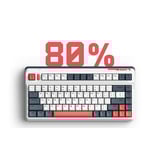 Iqunix L80 Formula Typing Wireless Mechanical Keyboard, gaming toetsenbord Wit/rood, US lay-out, Gateron Brown, RGB leds, 80% (TKL), Hot-swappable, PBT, 2.4GHz | Bluetooth 5.1 | USB-C