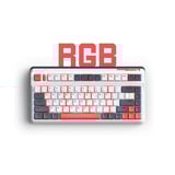 Iqunix L80 Formula Typing Wireless Mechanical Keyboard, gaming toetsenbord Wit/rood, US lay-out, Gateron Brown, RGB leds, 80% (TKL), Hot-swappable, PBT, 2.4GHz | Bluetooth 5.1 | USB-C