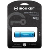 Kingston IronKey Vault Privacy 50 128 GB usb-stick Lichtblauw/zwart, USB-C 3.2 Gen 1