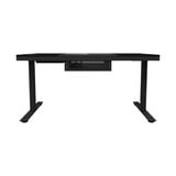 LORGAR Desk Elite 90 Series Glass tafel behuizing Zwart/transparant | 3x USB-A | 2x USB-C | RGB | Tempered Glass