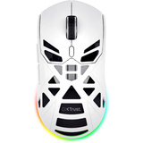 Trust GXT 932W Volyx Ultralichte Draadloze Gaming Muis Wit, 12.000 DPI, 2.4GHz / Bluetooth / USB, RGB