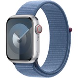 Apple Watch Series 9 smartwatch Donkerblauw/donkerblauw, Aluminium, 41 mm, Geweven sportbandje, GPS + Cellular