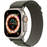 Apple Watch Ultra smartwatch 49 mm, Groen Alpine-bandje Small, Titanium, GPS + Cellular