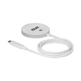 Club 3D CAC-3027 Qi2 25W draadloze oplader Wit, Qi-gecertificeerd, MagSafe-compatibel, magnetisch pad