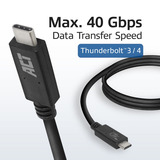 ACT Connectivity USB4 40Gbps kabel, USB-C, USB-IF gecertificeerd, 0,8 meter Zwart