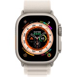 Apple Watch Ultra smartwatch 49mm, Sterrenlicht Alpine-bandje Large, Titanium, GPS + Cellular
