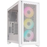 Corsair 4000D RGB AIRFLOW True White midi tower behuizing Wit | 1x USB-A | 1x USB-C | RGB | Tempered Glass