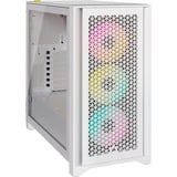 Corsair 4000D RGB AIRFLOW True White midi tower behuizing Wit | 1x USB-A | 1x USB-C | RGB | Tempered Glass