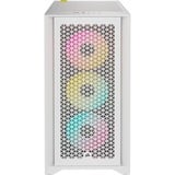 Corsair 4000D RGB AIRFLOW True White midi tower behuizing Wit | 1x USB-A | 1x USB-C | RGB | Tempered Glass