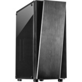 Inter-Tech T-11 TELEVEN Tower-behuizing Zwart | 2x USB-A 2.0 | USB-A 3.2 (5 Gbit/s) | 2x Audio | Window-kit