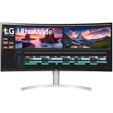 LG 38WN95CP-W 38" Curved UltraWide Monitor Zilver, WQHD, HDMI, DisplayPort, Thunderbolt, Audio, AMD FreeSync