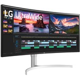 LG 38WN95CP-W 38" Curved UltraWide monitor Zwart/wit, WQHD, HDMI, DisplayPort, Thunderbolt, Audio, AMD FreeSync