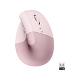 Logitech Lift Vertical Ergonomische Muis Roze, Bluetooth, 4000 DPI