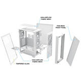 Montech AIR 1000 Lite midi tower behuizing Wit | 3x USB-A | Tempered Glass