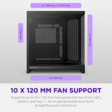 NZXT H6 midi tower behuizing Zwart | 2x USB-A | 1x USB-C | Tempered Glass