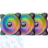Thermaltake Riing Quad 12 RGB Radiator Fan TT Premium Edition 3 Pack case fans Zwart, 3 stuks, 120 x 120 x 25 mm, 3 stuks, Incl. controller