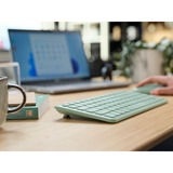 Trust Lyra Compact draadloos toetsenbord Groen, US lay-out, Scissor switches, 2,4 GHz USB, Bluetooth, 65%