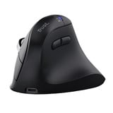 Trust Vyran Ergonomische Muis Verticaal Hyperscrollwiel  Zwart, 1000-4800 Dpi, 2.4GHz USB-A (USB-C), 2x Bluetooth