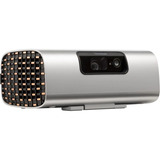 ViewSonic M10E Draagbare RGB Laser Slimme Projector met Harman Kardon Speaker​ Zwart/zilver, 2200 ANSI Lumen