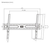 goobay TV Wall Mount TILT 37 - 86 inch (94 - 219 cm), max. 45 kg wandmontage  Zwart